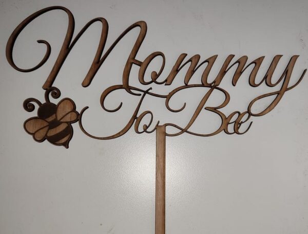 Wooden Honeybee Cake Topper