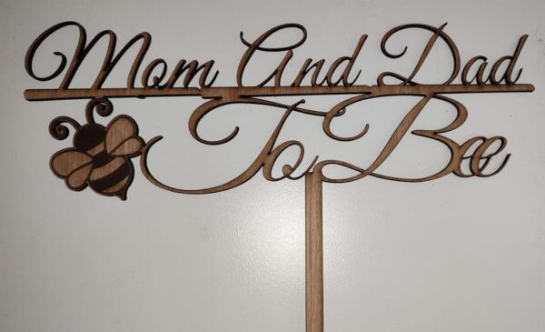 Wooden Honeybee Cake Topper