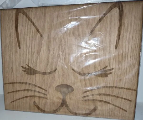 wooden cat face decor