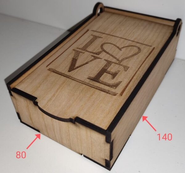 Wooden Love Heart Gift Box with Flip Lid