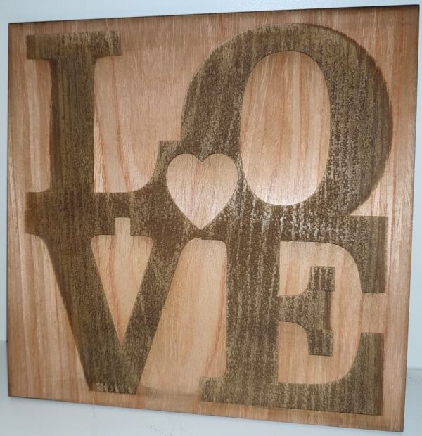 Wooden Love Heart Engraving