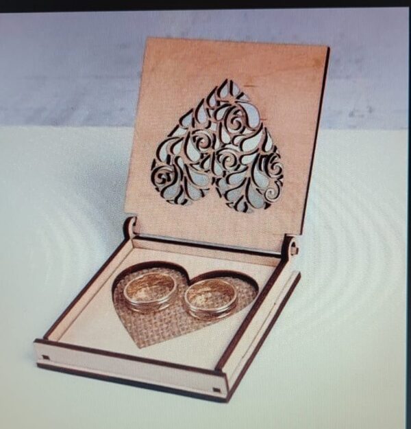 Wooden Heart Ring Box for Weddings & Engagements