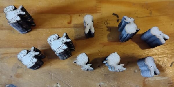 Wooden Easter bunny children ear studs