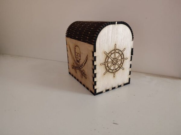 Wooden Sea Pirates Chest with live hinge and catch