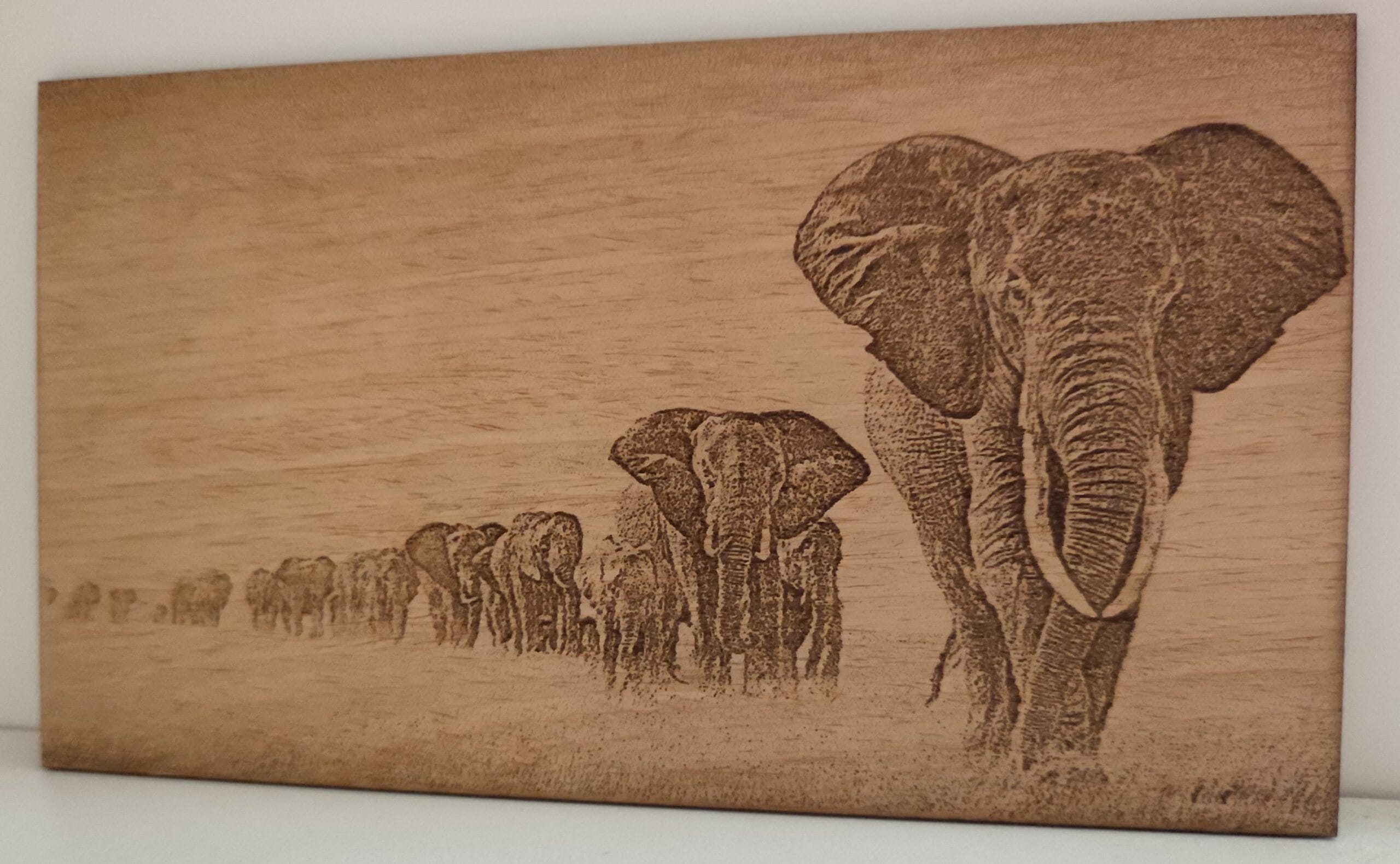Wooden Elephant Wall Mural engraving,Laser cut wooden wedding sign, Custom engraved birthday gift Garden Route