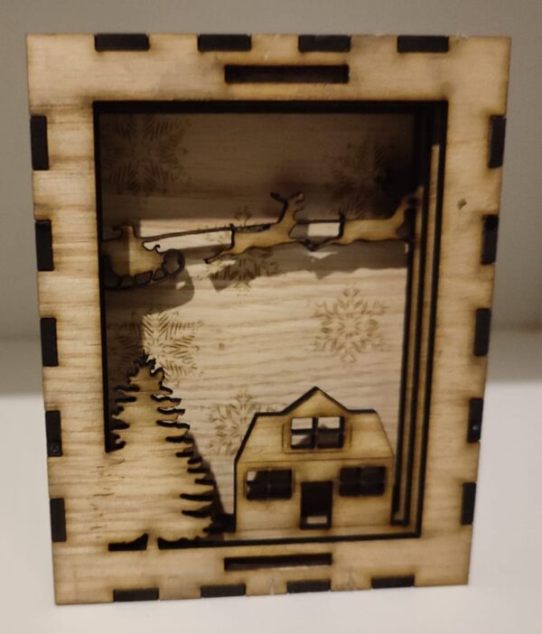 Wooden Merry Christmas box with lid - Image 2