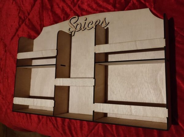 Wooden kitchen Spice rack with 5 tiers