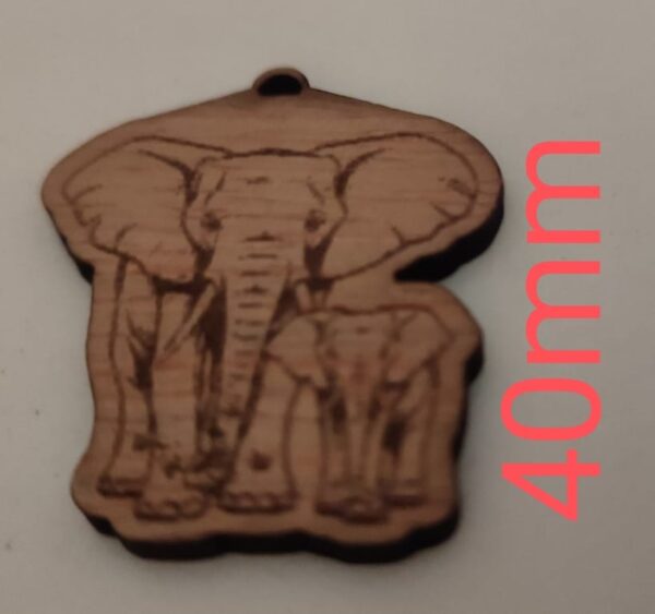 Wooden Elephant engraving earrings